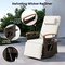 Brown Rattan Swivel Recliner Chair with Adjustable Backrest, Cushion and Foldable Side Table